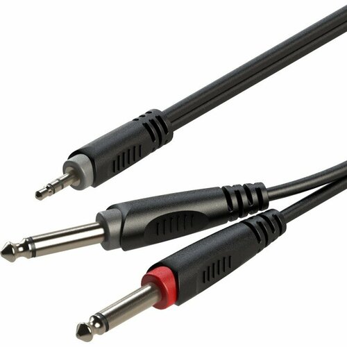 Кабель аудио 1xMini Jack - 2xJack Roxtone RAYC130/1 (100 штук) 1.0m комплект кабелей jacl jack стерео 43см 8шт разных цветов onstage pc18 17trs s