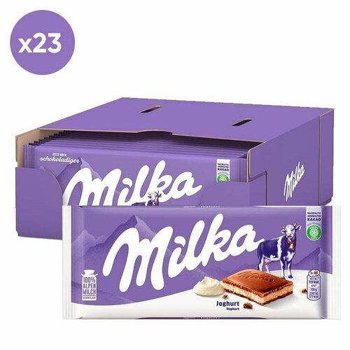 Шоколад Milka Yoghurt с йогуртом (Германия), 100 г (23 шт)