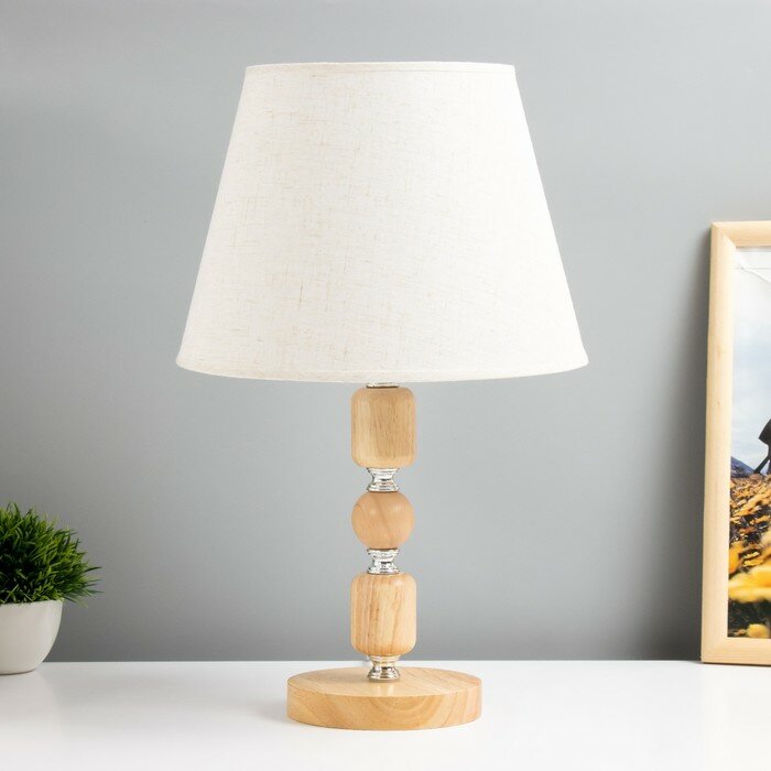 фото RISALUX Настольная лампа "Лигнум" E27 40Вт светлое дерево 25х25х37,5 см