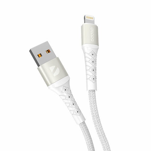 Дата-кабель Armor USB-A – Lighting, 1 м, белый, Deppa, Deppa 72519 дата кабель armor usb a – lighting 1 м белый deppa крафт deppa 72519 oz