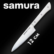 Кухонный нож универсальный для чистки и нарезки овощей, фруктов, колбасы и мяса Samura HARAKIRI 120мм SHR-0021W