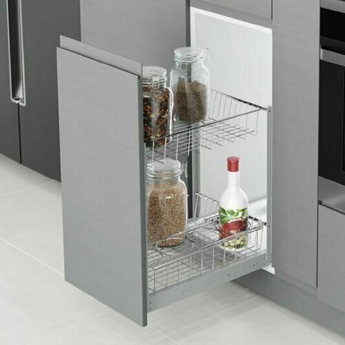 S-2100 Выдвижная система DUO Starax для модуля 300мм, шариковые направляющие с доводчиком, хром