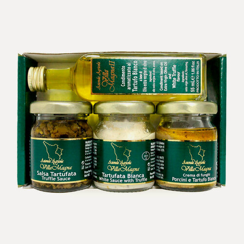 Изображение товара Набор подарочный (3 трюфельных соуса и масло оливковое с белым трюфелем), VILLA MAGNA