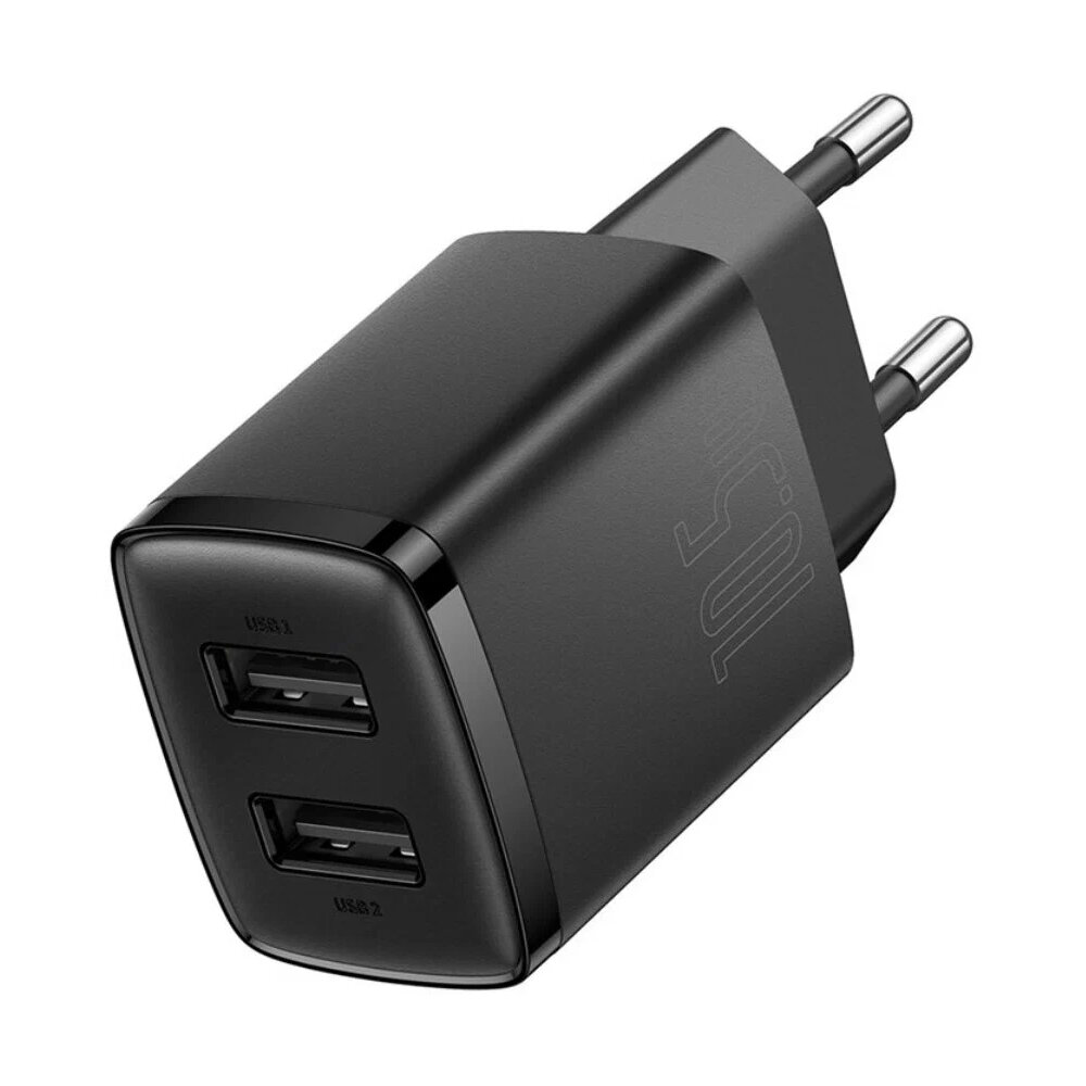 Сетевое зарядное устройство Baseus Compact Charger 2*USB 10.5W (CCXJ010201) Черный