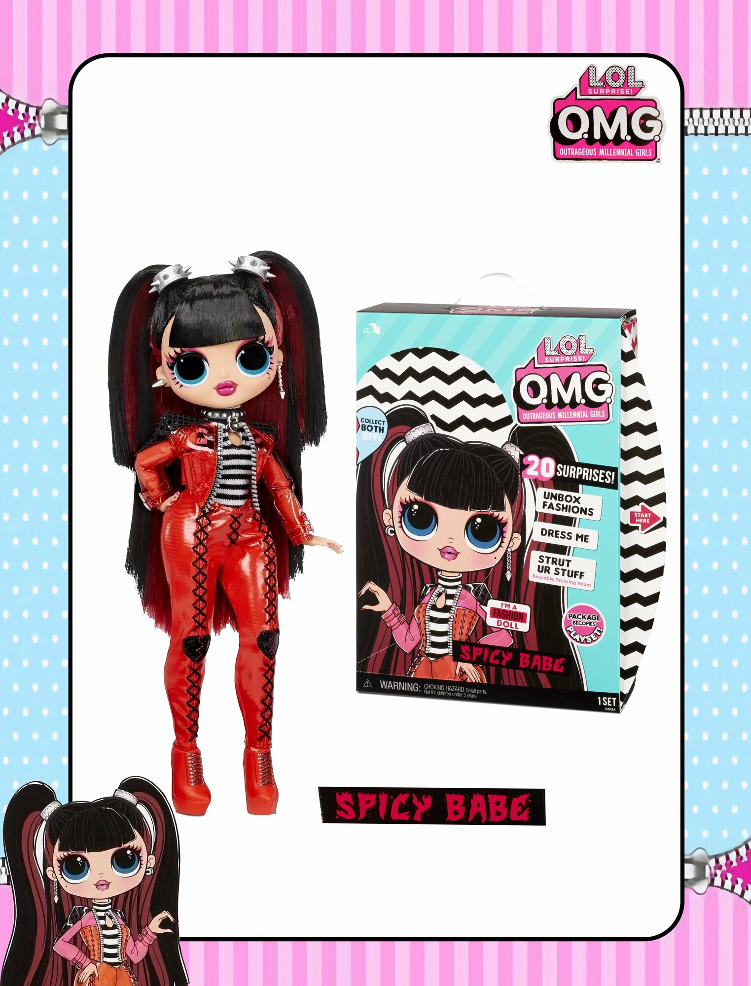 Кукла L.O.L. Surprise! OMG Doll Series 4 Spicy Babe, 25 см, 572770 красный/черный