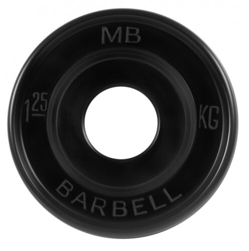 Диск MB Barbell d 51 мм чёрный 1,25 кг, олимпийский