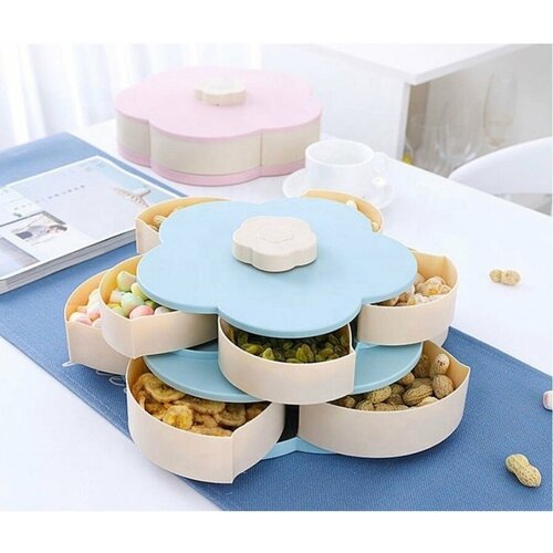 Менажница двухъярусная раздвижная органайзер для сухофруктов для сладостей 1154₽