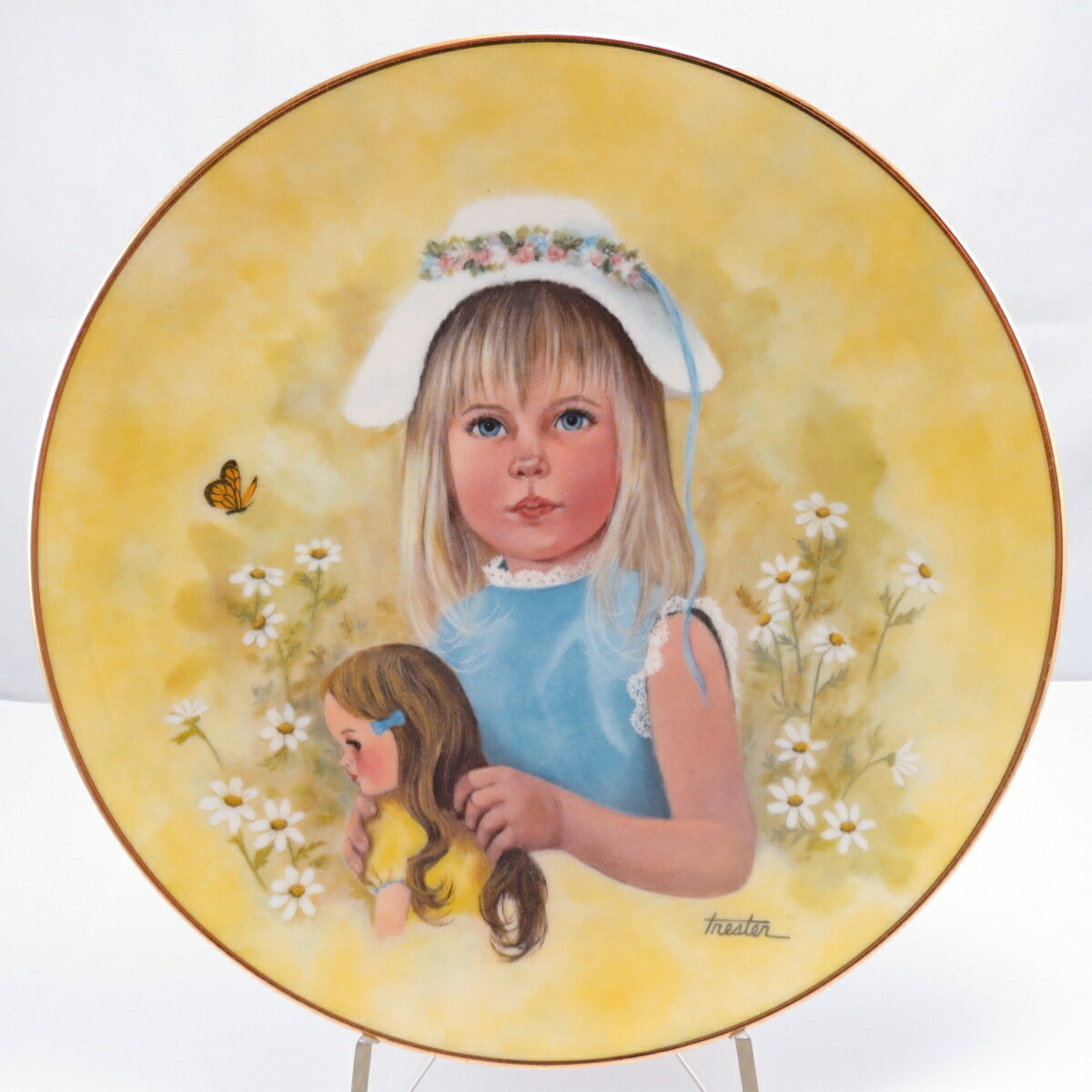 Декоративная тарелка "Маленькие Женщины: Пойте песню весны". Фарфор, деколь, золочение. США, Rigewood Fine China, Лорейн Трестер, 1976