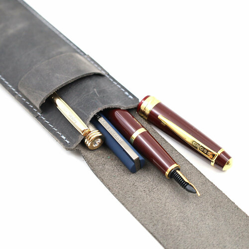 Кожаный компактный пенал для ручки, Penmark Grey by J. Audmorr