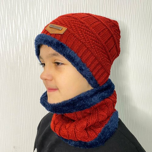 фото Шапка бини сиалия, размер 54, красный