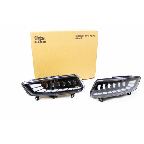 ПТФ Поло седан с ДХО диодные 60W противотуманные фары на Volkswagen Polo V (арт. 01449)