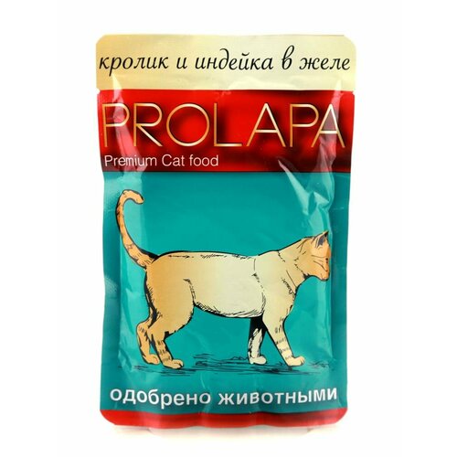 Prolapa Premium, кролик и индейка в желе, пауч (0.1 кг) 12 шт (3 упаковки)