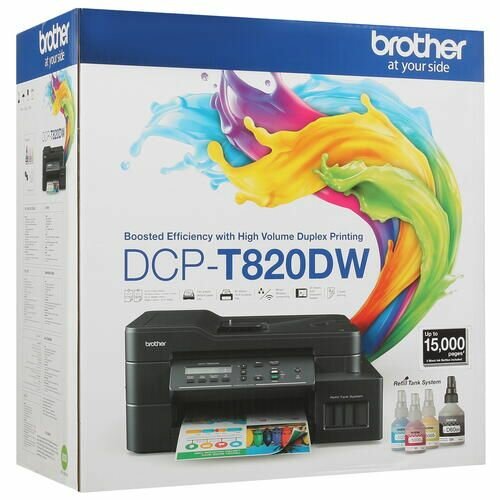 МФУ струйный BROTHER InkBenefit Plus DCP-T820DW, A4, цветной, струйный, черный [dcpt820dwr1] - фото №18