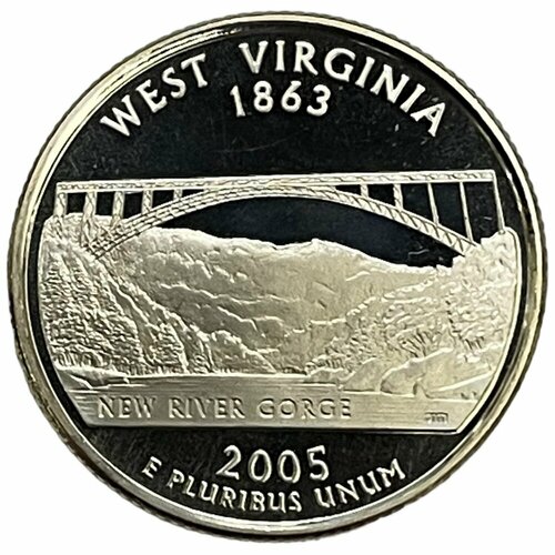 США 25 центов (1/4 доллара) 2005 г. (Квотеры 50 штатов - Западная Вирджиния) (S) (Ag) (Proof)