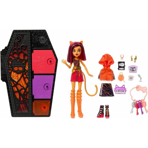 Кукла Торалей Страйп с гардеробом Monster High Doll and Fashion Set, Toralei Stripe Doll, Skulltimate Secrets: Neon Frights