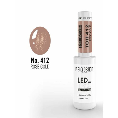 Лак-гель для ногтей Tech, тон 412 rose gold