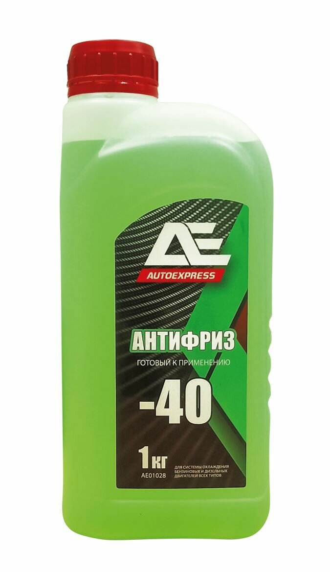 Антифриз для двигателя автомобиля AUTOEXPRESS ANTIFREEZE G11 GREEN (-40) от -40С до +120С готовый к применению 1 кг