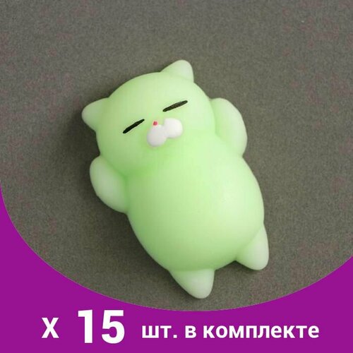 Мялка-антистресс Кошечка , цвет салатовый (15 шт) игрушка антистресс кошечка полоска 70 см