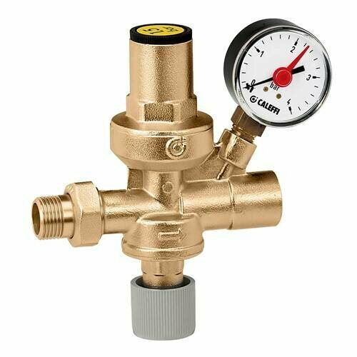 Клапан подпиточный Caleffi Клапан подпиточный Caleff 553 - 1/2" (НР/ВР, PN16, Tmax 70°C, настройка 0,3-4 бар, с манометром)