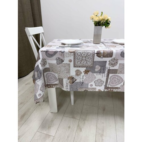 Скатерть Клеенка на стол Colombo Future Это Любовь 140x180 см бежевая 606.2