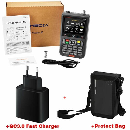 Прибор для настройки спутниковых антенн GTMEDIA V8 FINDER 2, With Plug and Bag