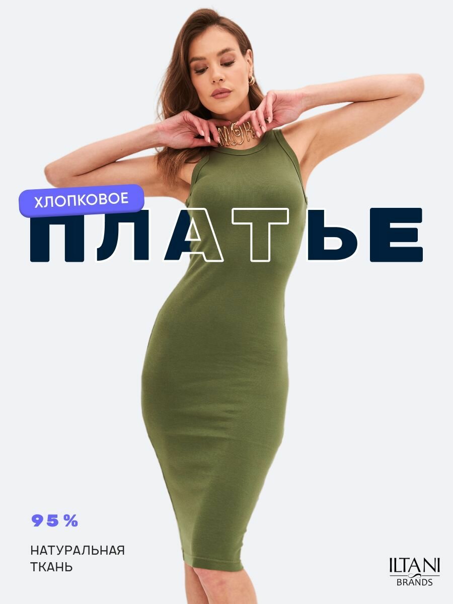 Платье ILTANI Весна-лето 2024, размер 48, хаки