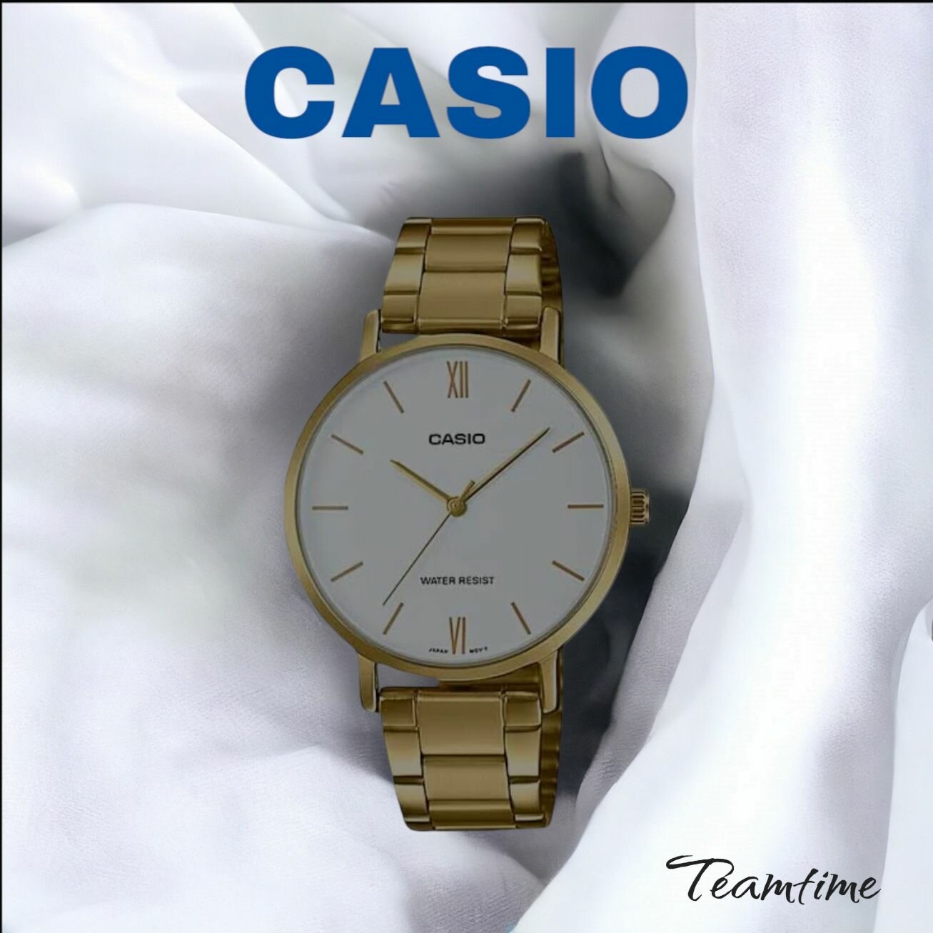 Наручные часы CASIO, золотой, белый