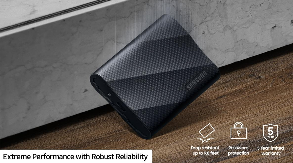 4 TB Внешний SSD Samsung T9 Portable 2000 Мб/с черный (MU-PG4T0B/EU) — фото 1