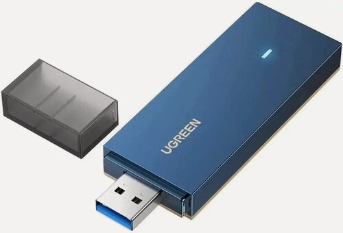 Изображение товара Адаптер двухдиапазонный UGREEN CM499 (90340) AX1800 Dual-Band Wireless Adapter (Wi-Fi 6). Цвет: синий