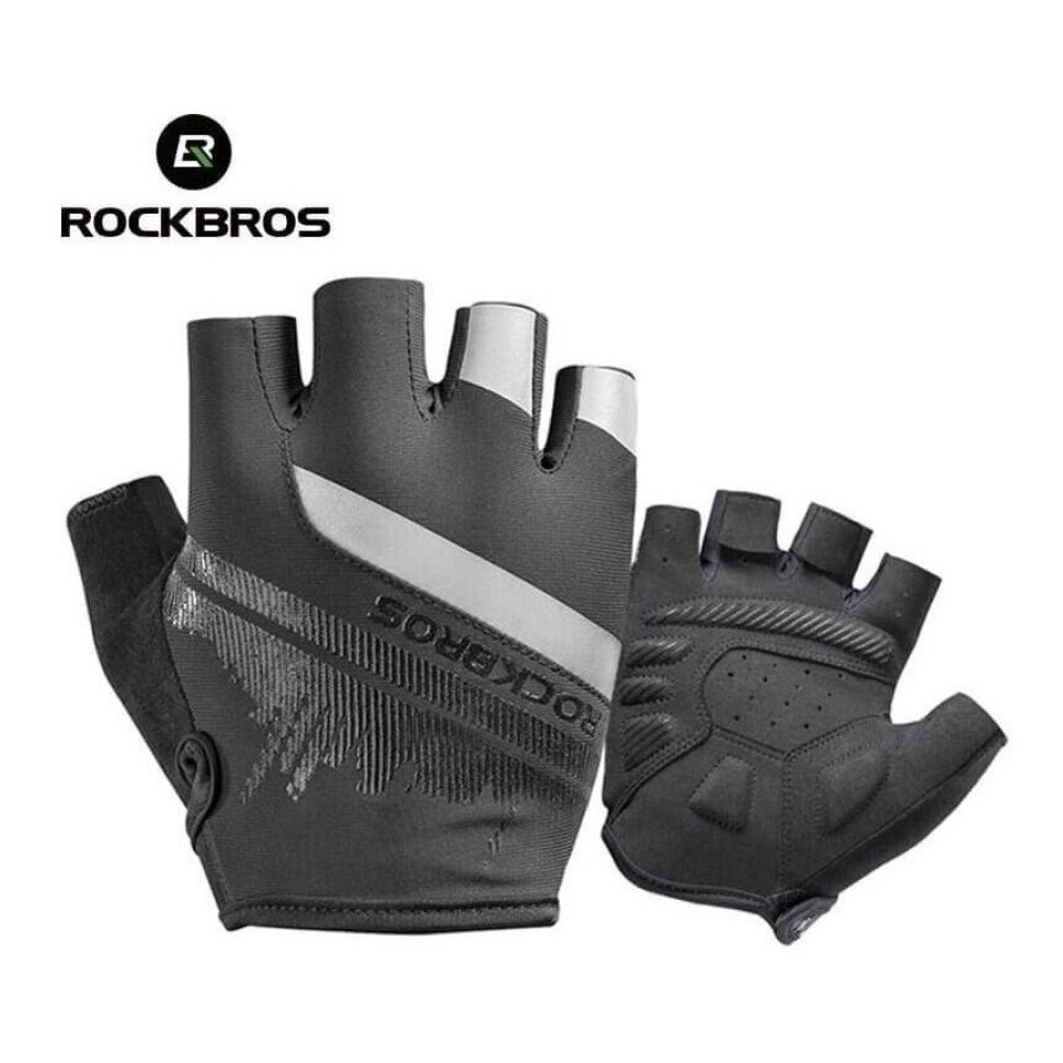 Велоперчатки ROCKBROS Shanghai р. XL черные. Короткие пальцы.