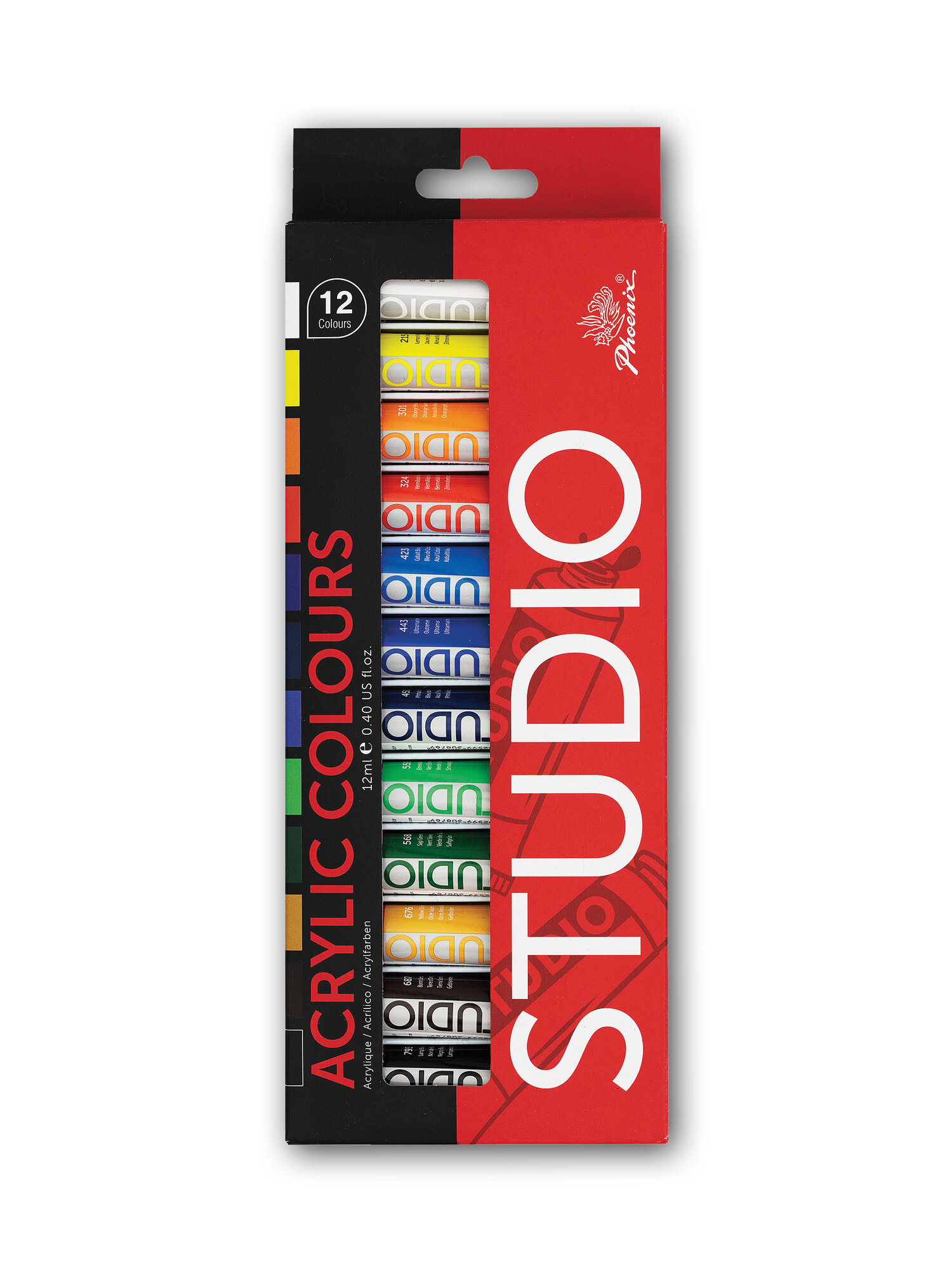 Набор акриловых красок Phoenix студио 12 цвета в тубах по 12мл