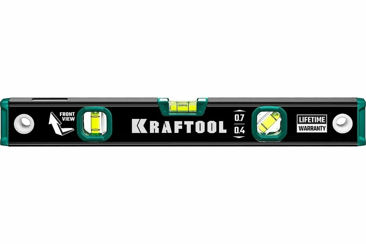 Уровень KRAFTOOL 400 мм, с зеркальным глазком (34781-40) брусковый — фото 1
