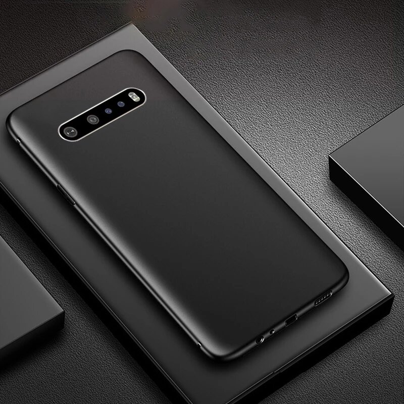Сверхтонкий силиконовый матовый ударопрочный чехол для LG V50 ThinQ, Black, LG V60 ThinQ