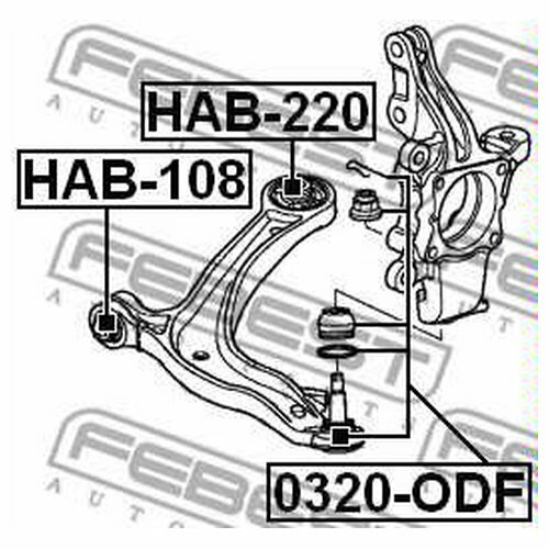Шарнир независимой подвески / поворотного рычага Febest 0320odf для Honda Odyssey, Pilot