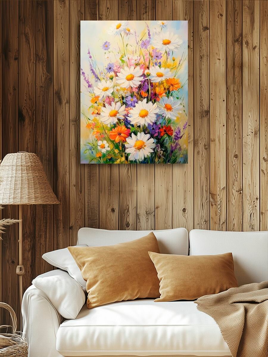 Картина на холсте LOFTime 30Х40 Букет полевых цветов масло К-1346-3040