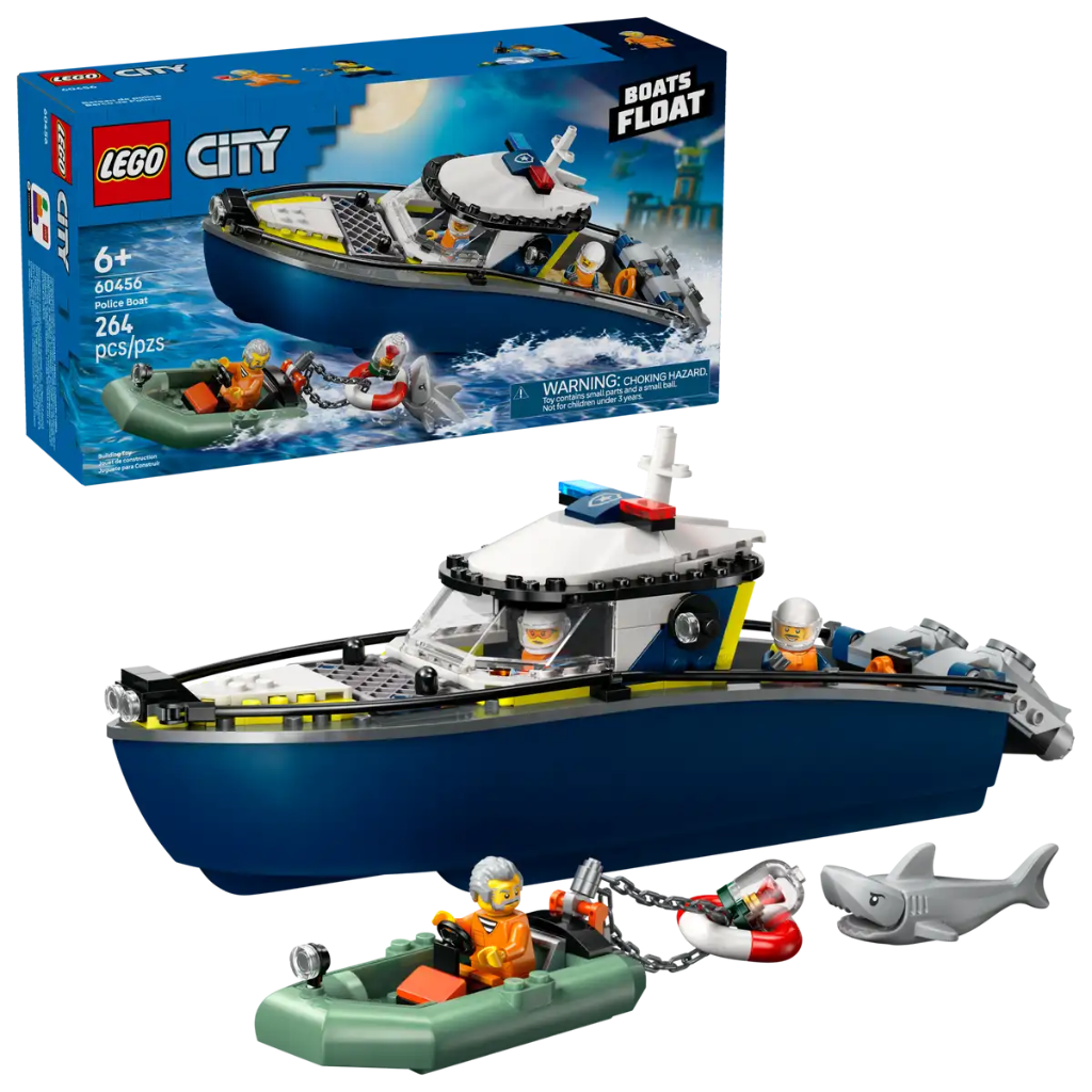 Конструктор LEGO City 60456 Police Boat Chase, 264 дет. от 6+