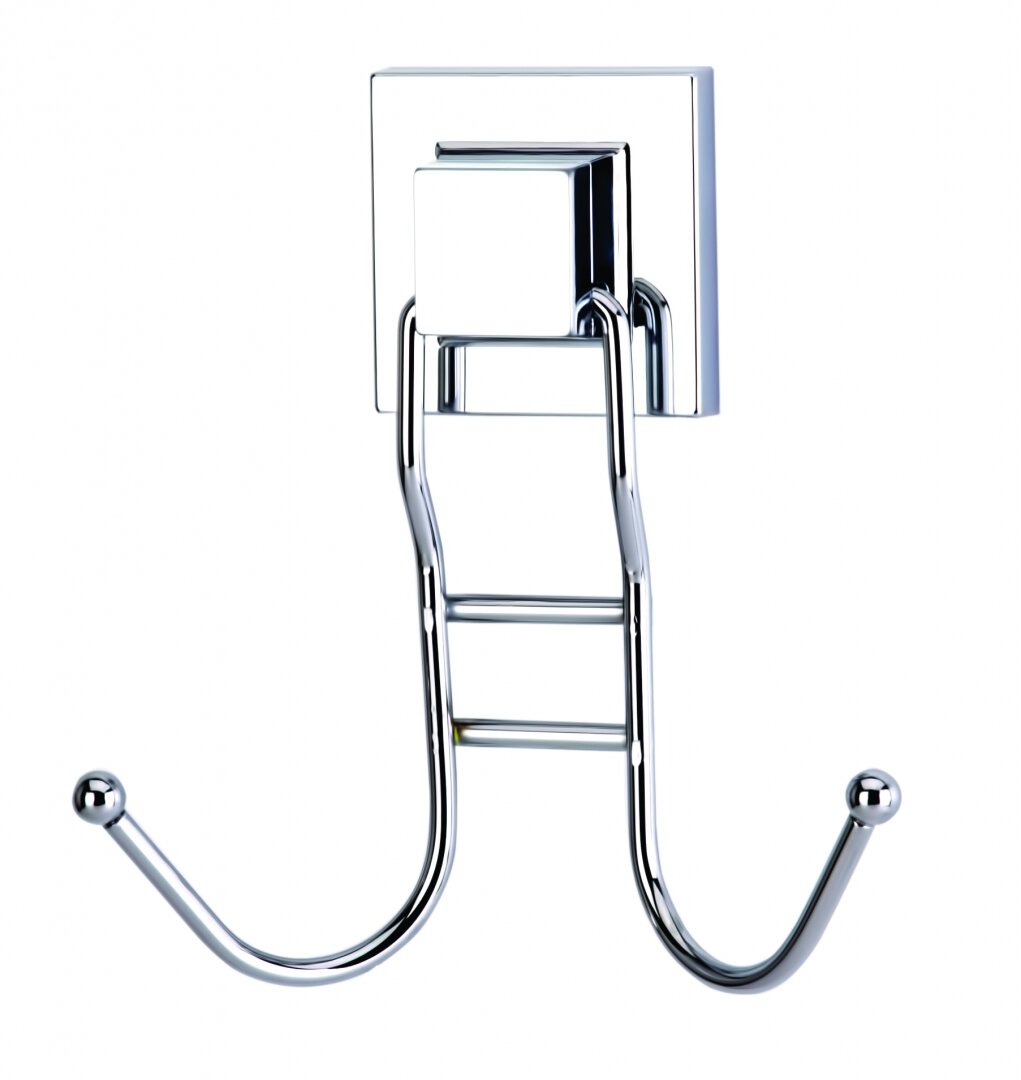 Крючок двойной Tekno-tel самоклеящийся металл/пластик хром EF236