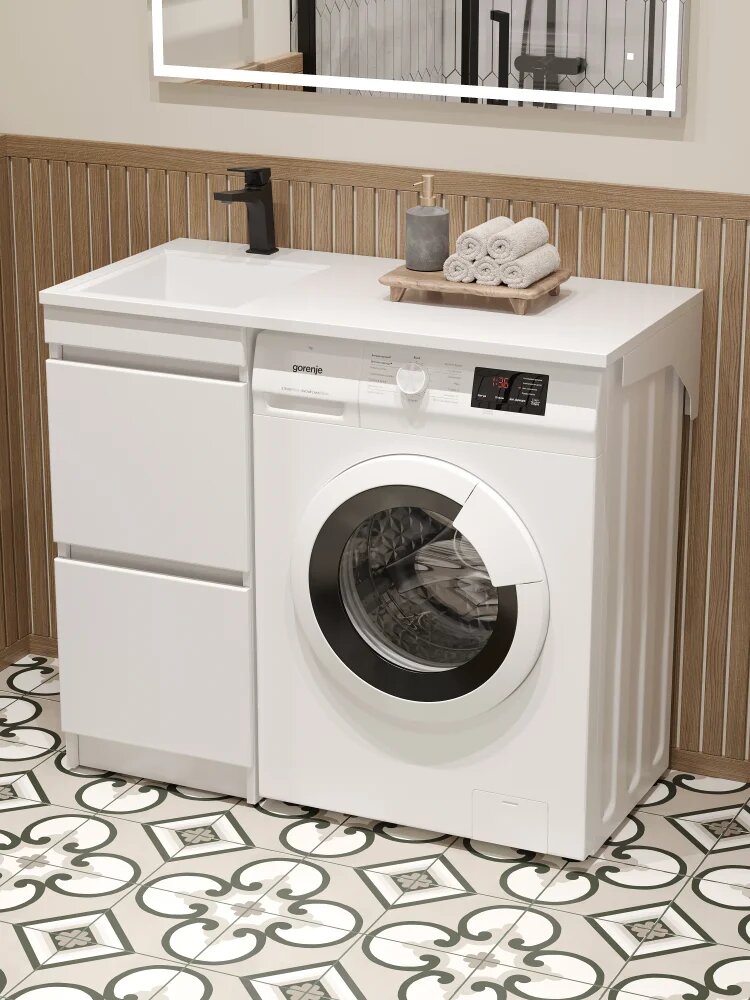 Тумба под раковину без столешницы DIWO Тольятти 40 под стиральную машину белая