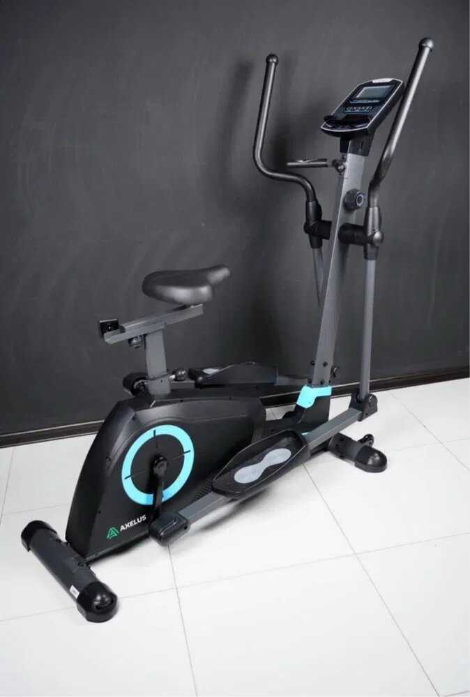 Эллиптический велотренажер Лыжатренажер Ax0027, 8 уровней нагрузки, контроль пульса, до 150кг