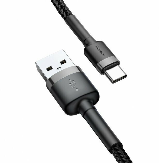 Кабель Baseus CATKLF-BG1 Cafule Cable USB to Type-C 3A 1m Gray+Black