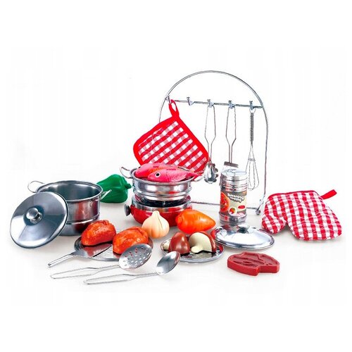 Набор посуды Junfa toys Kitchen WK-C2833 серебристый набор посуды aozi toys кулинарное искусство серебристый