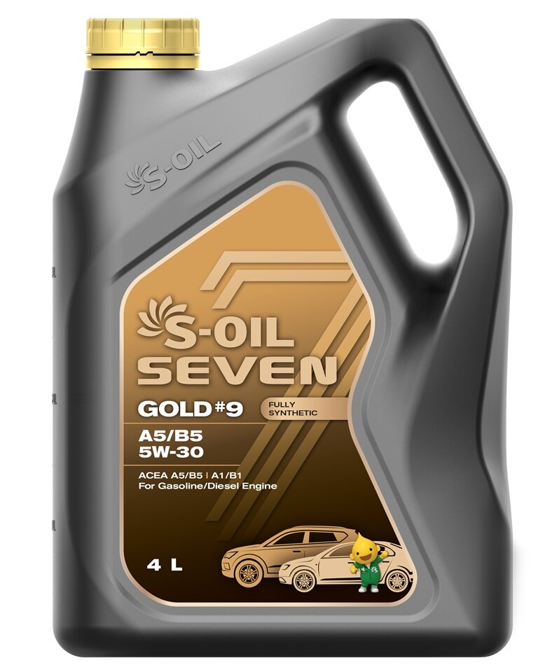 S-Oil Масло Моторное S-Oil Gold #9 5w-30 Cf/Sl A5/B5 Синтетическое 4 Л