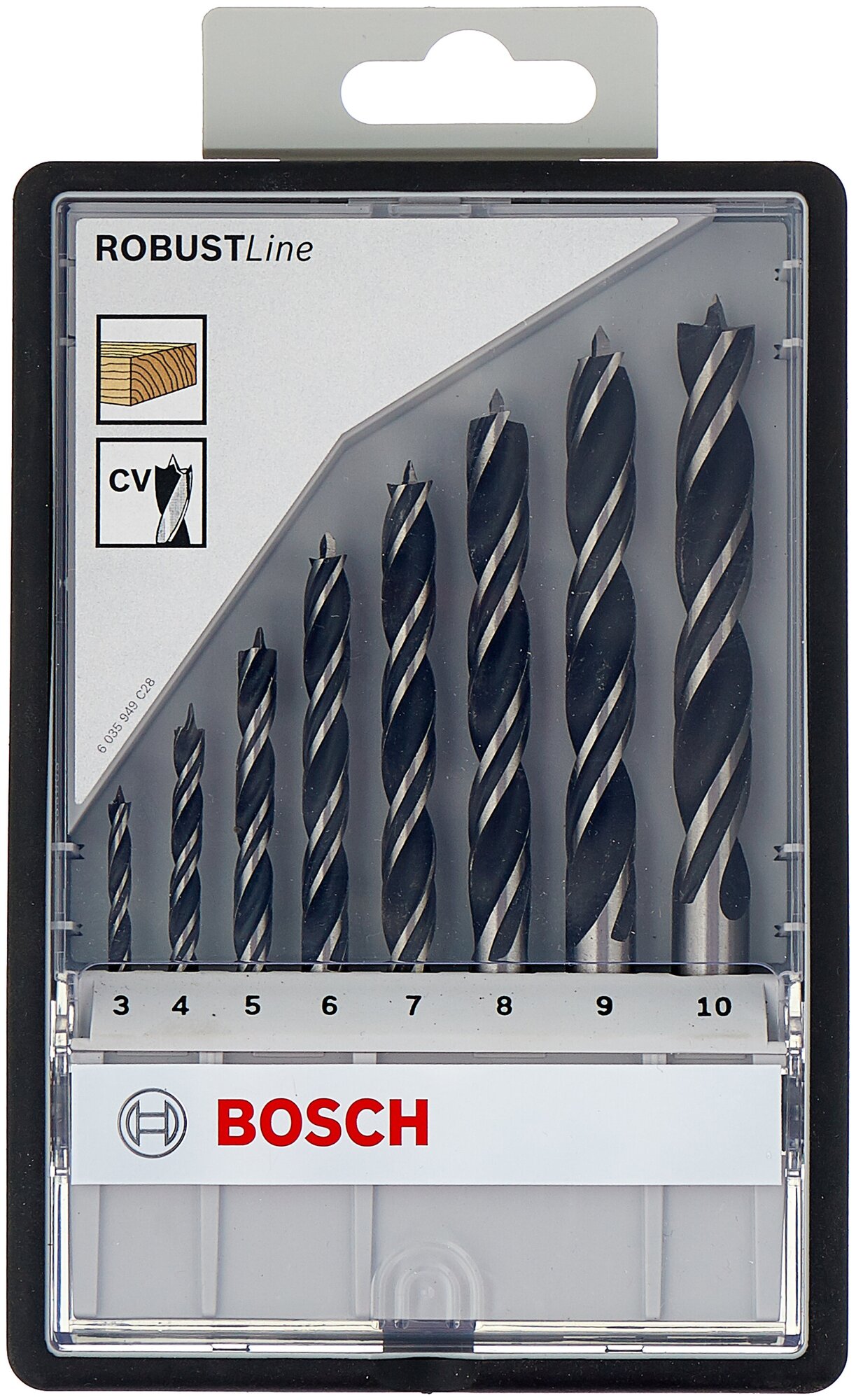 Набор сверл по дереву BOSCH Robust Line 2607010533, 8 предметов, по дереву