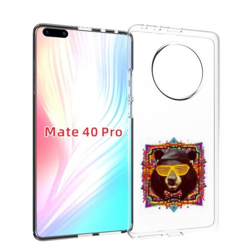 Чехол MyPads Медведь в очках для Huawei Mate 40 Pro (NOH-NX9) задняя-панель-накладка-бампер чехол mypads медведь в треугольнике для huawei mate 40 pro noh nx9 задняя панель накладка бампер