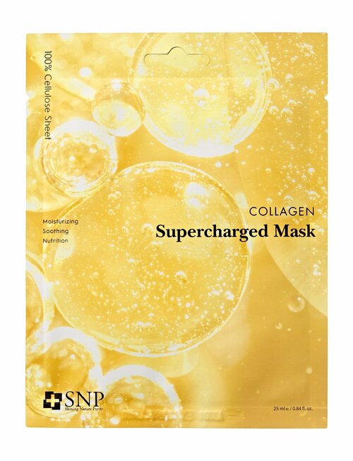 SNP Collagen Supercharged Mask Маска тканевая для лица придающая упругость с коллагеном, 25 мл