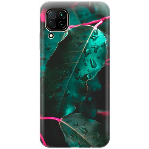 фото Re:pa накладка transparent для huawei p40 lite с принтом "капли на листьях"