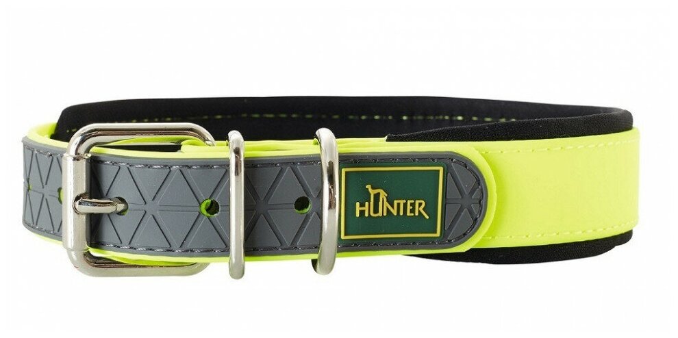 Hunter ошейник для собак Convenience Comfort 50 (37-45 см) / 2,5 см биотановый мягкая горловина желтый неон - фотография № 7