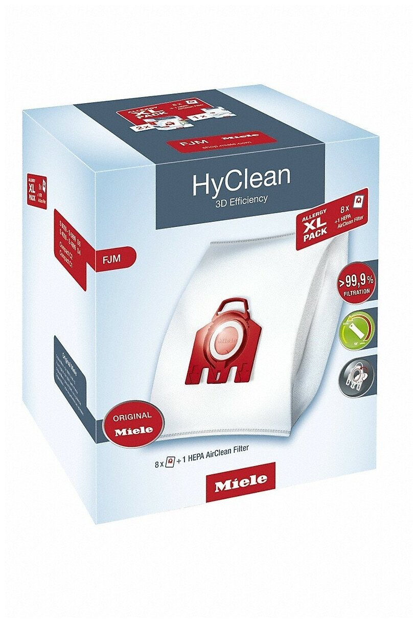 Мешки для пылесоса Miele Allergy XL Pack 2 HyClean FJM + фильтр HA50