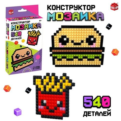 Конструктор мозаика «Pixi. Бургеры», 540 деталей