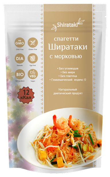 Спагетти с морковью, 340 г, Shirataki